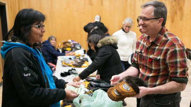 A photo of people participating in a local community event.