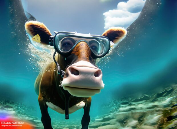 An AI-generated image of an imaginary sea-cow.