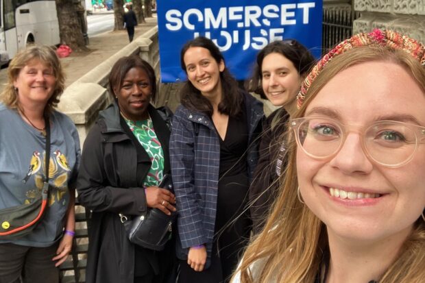 A photo of UK designers visiting the biennale