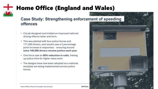 A screen shot of a Case Study on strengthening enforcement of speeding offences in England and Wales.